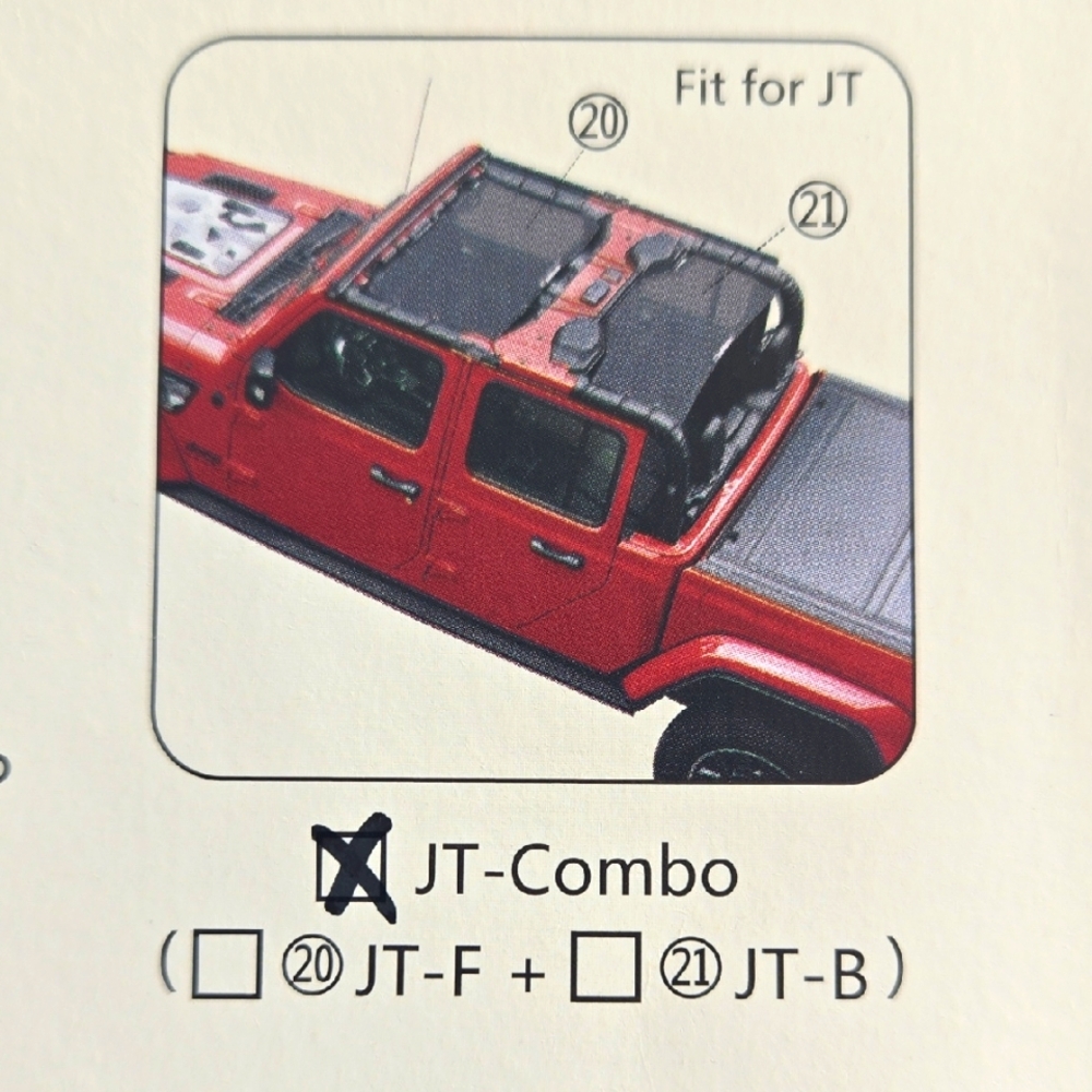 Shadeidea Luxury JEEP Gladiator Top Shade JT Combo